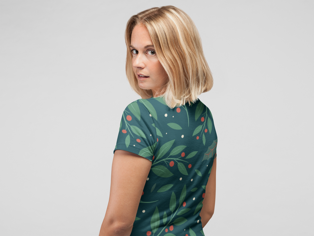 Leaves & Dots - All Over Printed Half Sleeve T-Shirt - Unisex