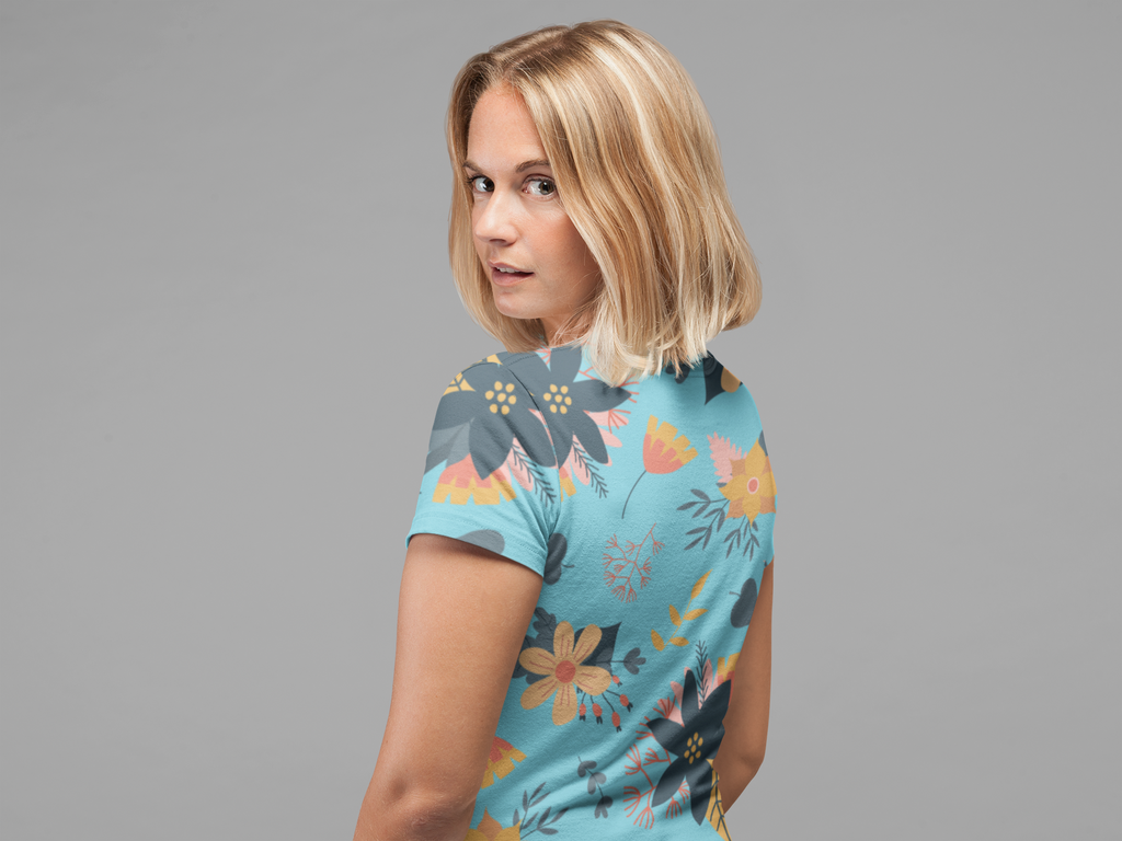 Flower Blossom - All Over Printed Half Sleeve T-Shirt - Unisex