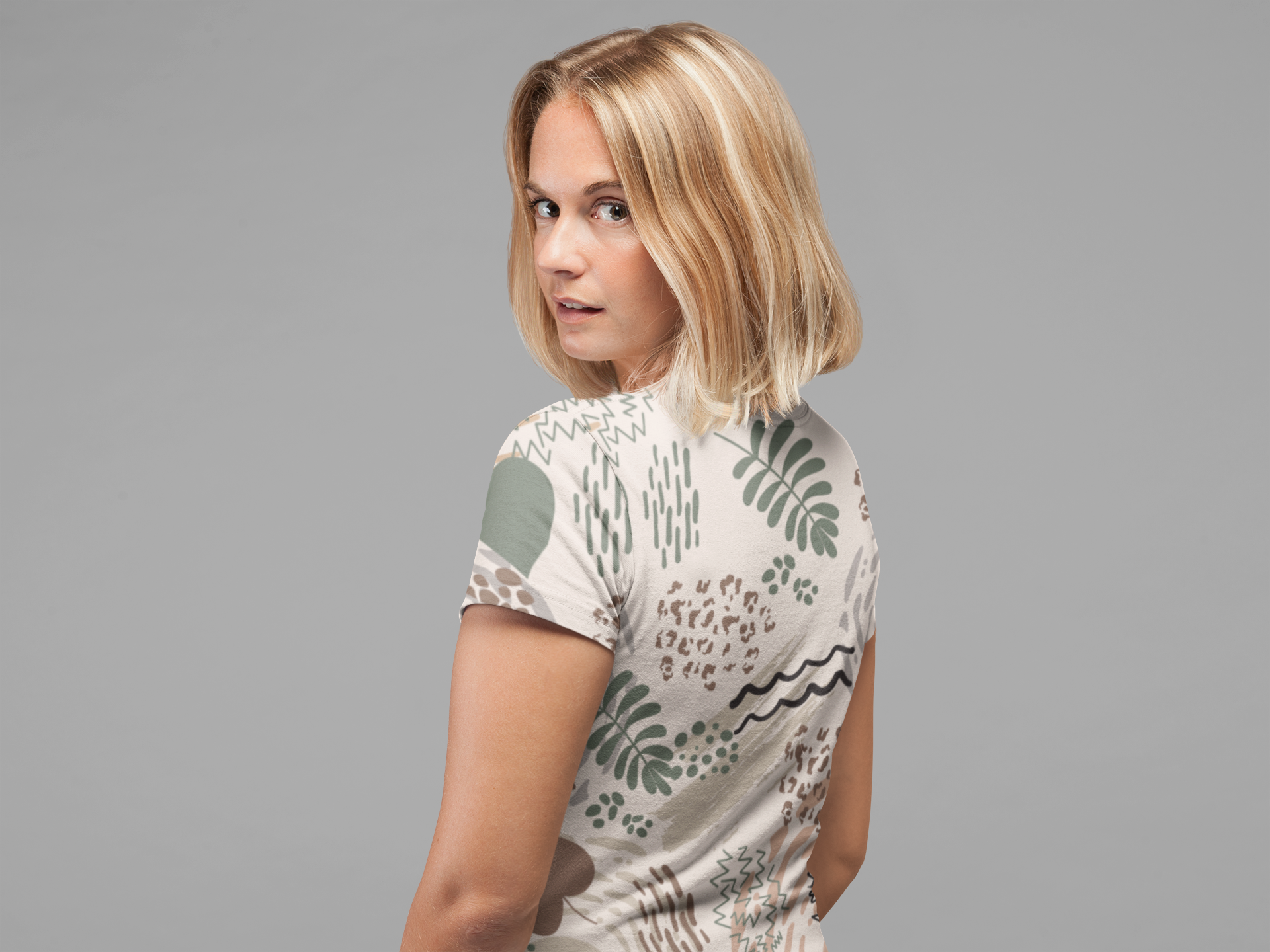 Leaves & Strokes - All Over Printed Half Sleeve T-Shirt - Unisex