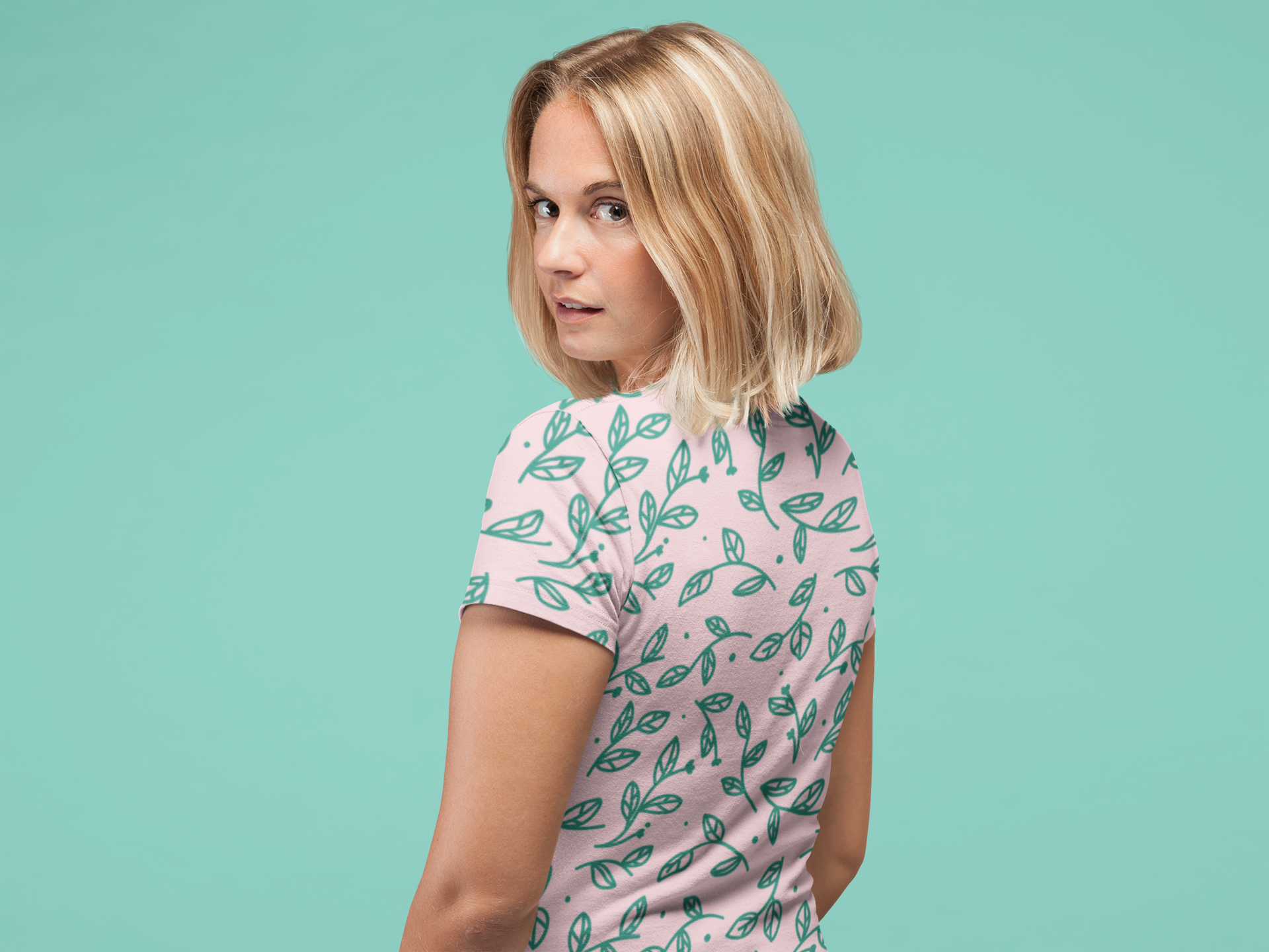 Leaves Doodle - All Over Printed Half Sleeve T-Shirt - Unisex