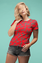 Leaves Doodle - All Over Printed Half Sleeve T-Shirt - Unisex