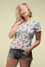 Leaves Doodle - All Over Printed Half Sleeve T-Shirt - Unisex