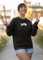 LUV (Love) with heart - Round Neck Sweatshirt - Trio Vibes - Women