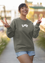 LUV (Love) with heart - Round Neck Sweatshirt - Trio Vibes - Women