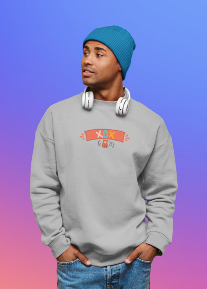 XOX (Hugs & Kisses - Bear) - Round Neck Sweatshirt - Trio Vibes - Men