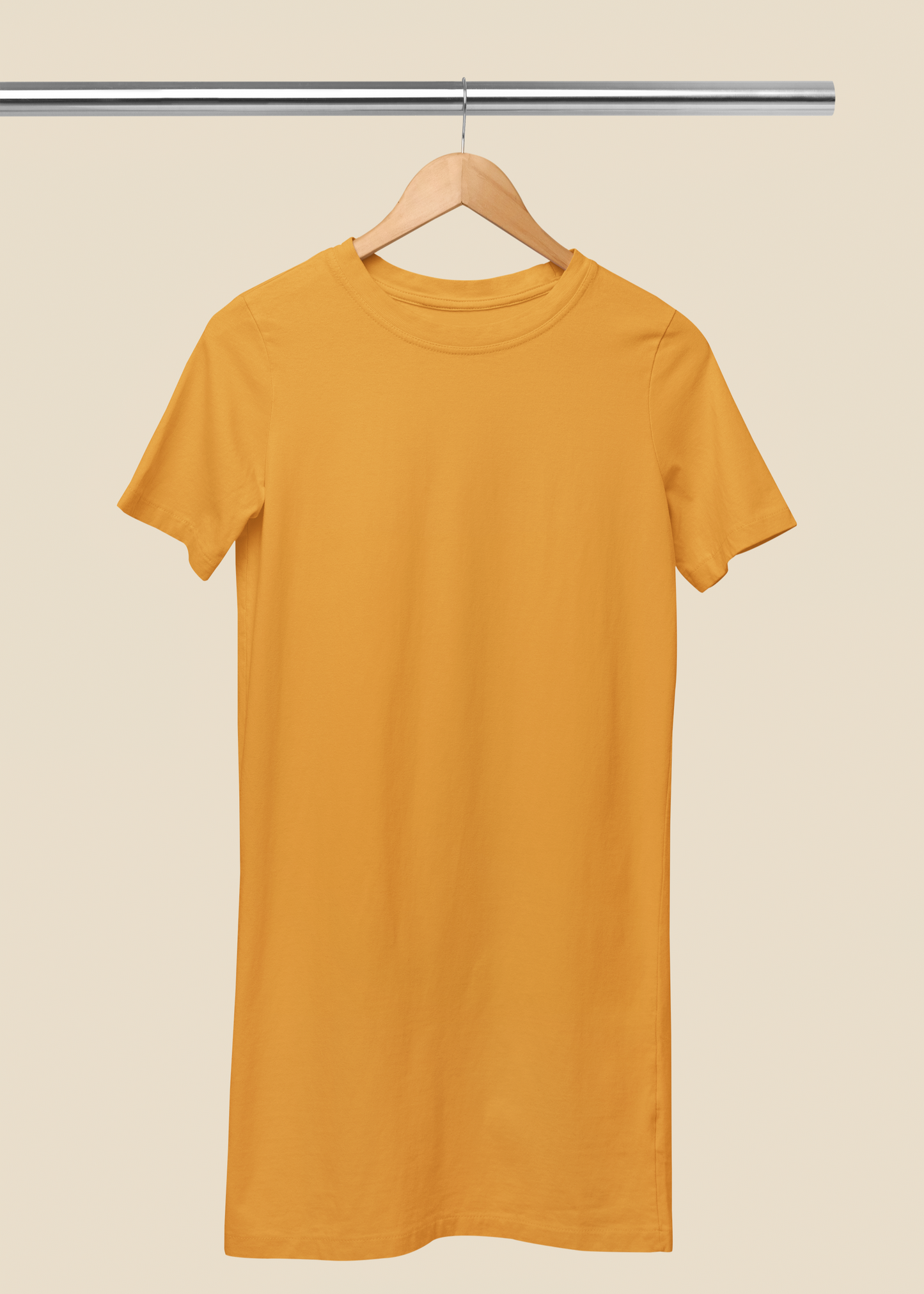 T-Shirt Dress with Pockets - Golden Yellow