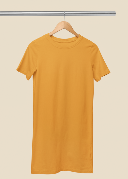 T-Shirt Dress with Pockets - Golden Yellow