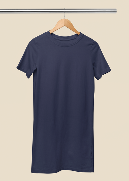 T-Shirt Dress with Pockets - Navy Blue