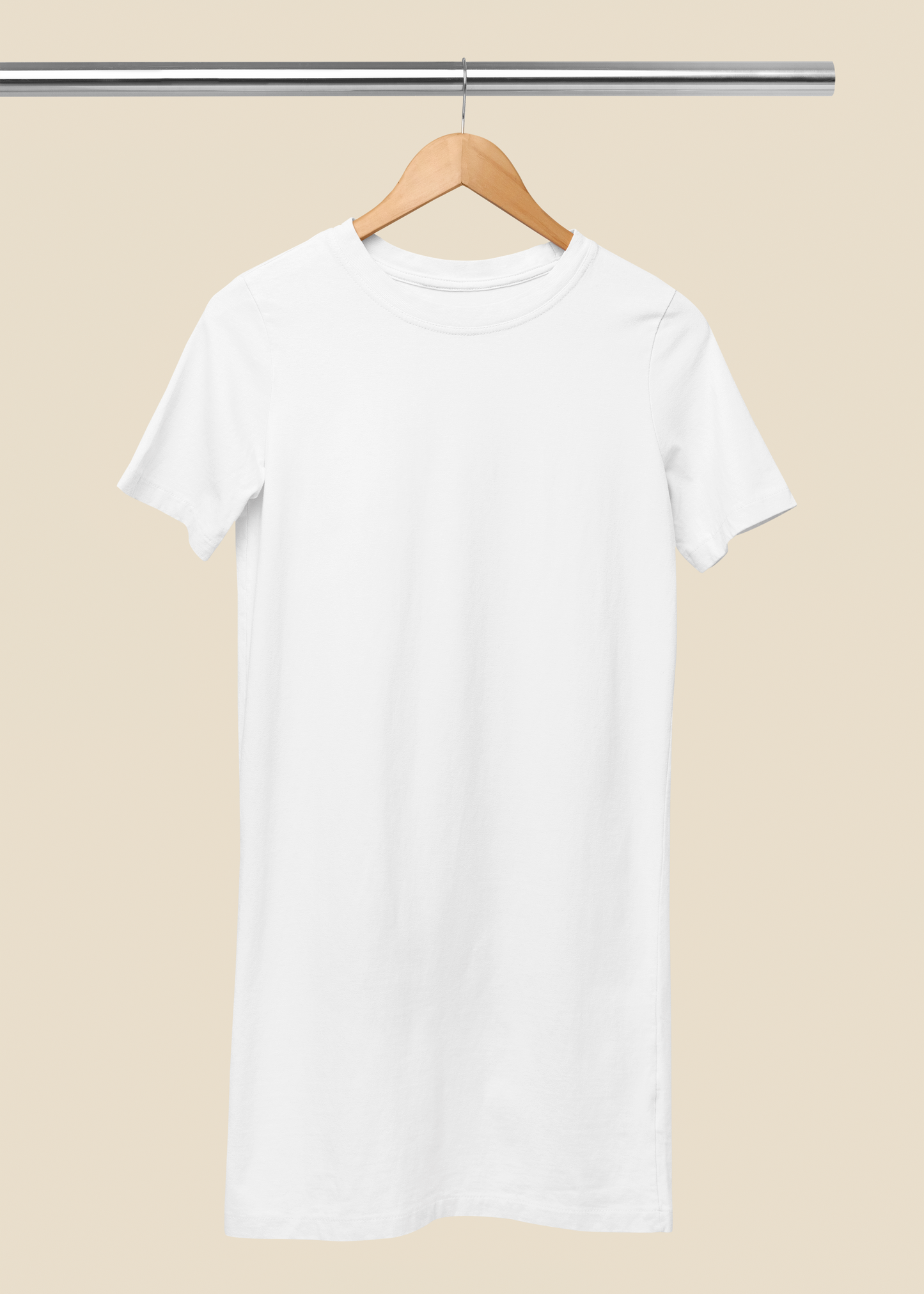 T-Shirt Dress with Pockets - White