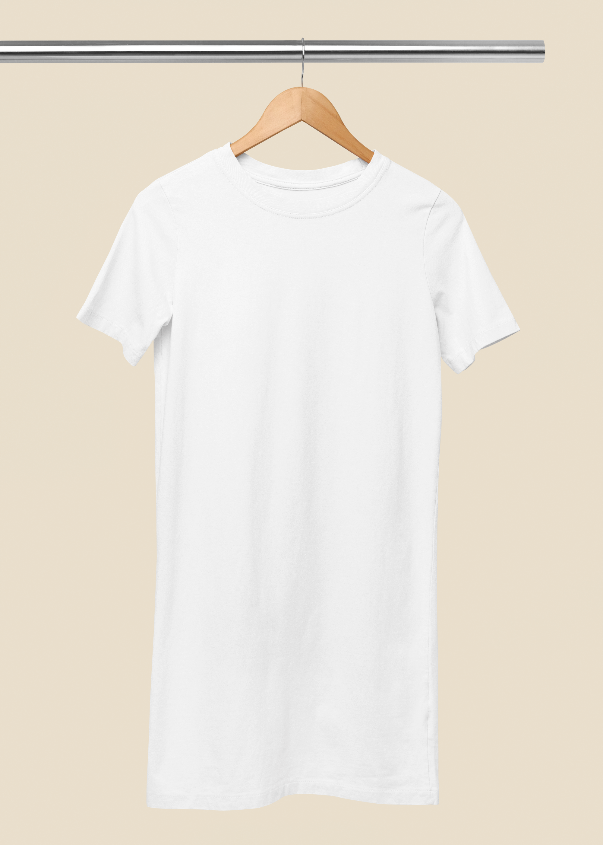 T-Shirt Dress with Pockets - White