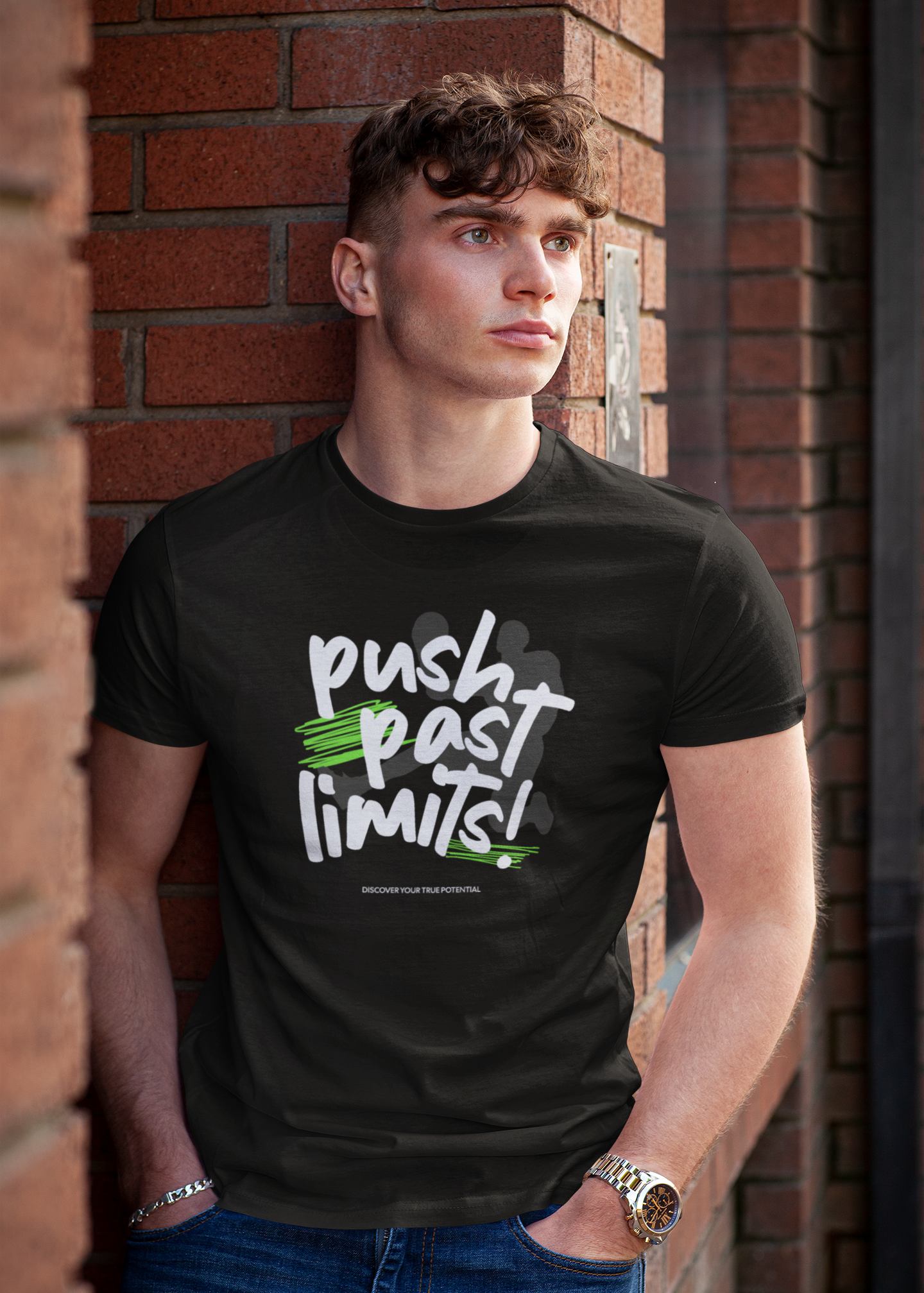 Push Past Limits - Basketball - Round Neck Half Sleeve T-Shirt - Men