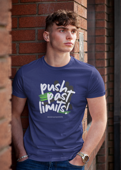 Push Past Limits - Basketball - Round Neck Half Sleeve T-Shirt - Men