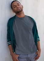 Round Neck Half Sleeve Plain T-Shirt - Steel Gray - Men