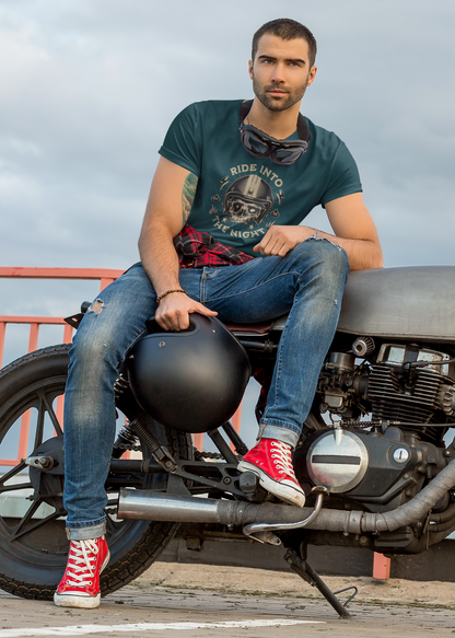 Ride Into The Night - Round Neck Half Sleeve T-Shirt - Men