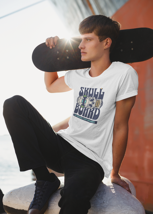 Skull Board - Skating - Round Neck Half Sleeve T-Shirt - Men