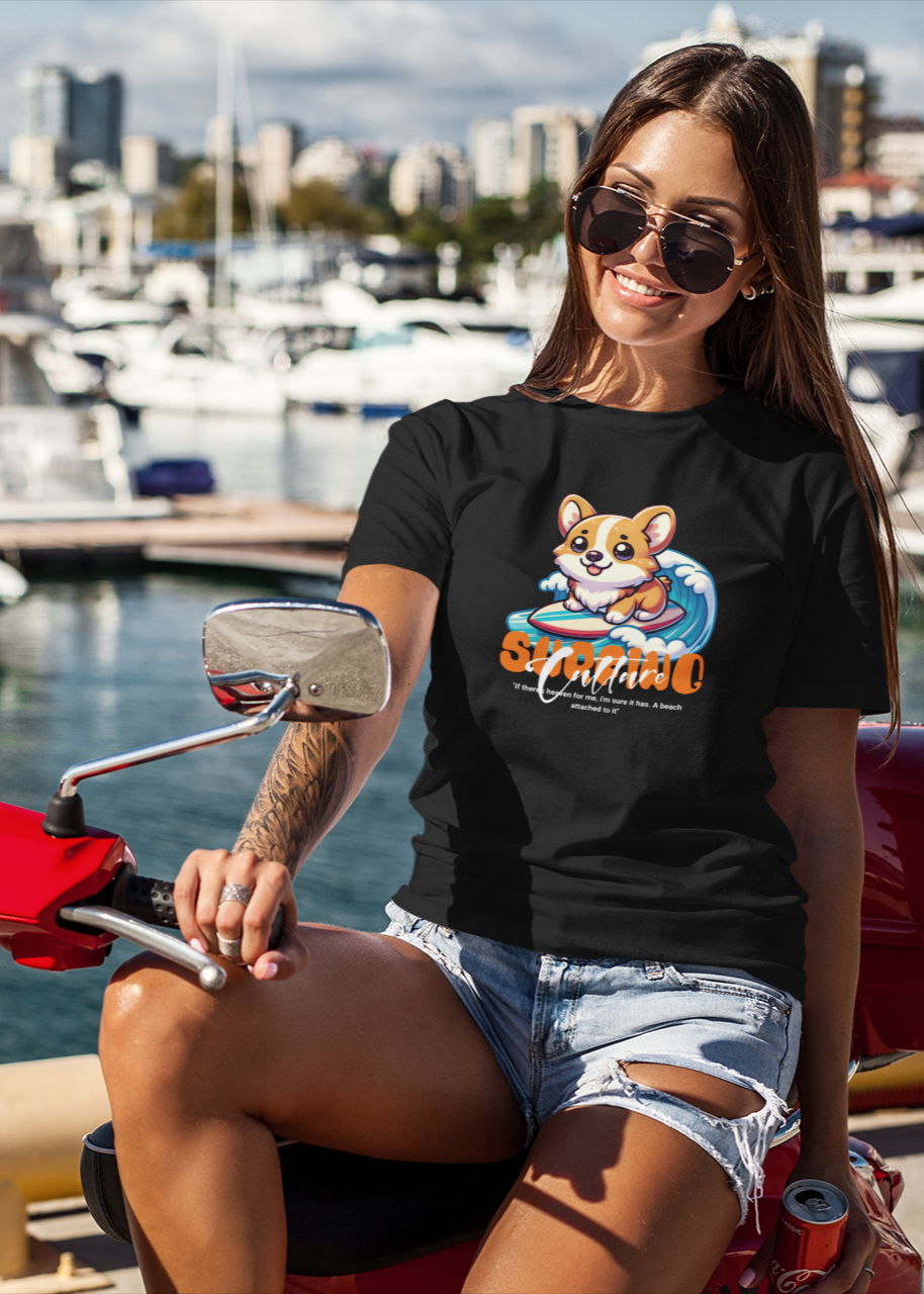 Surfing Culture - Round Neck Half Sleeve T-Shirt - Women