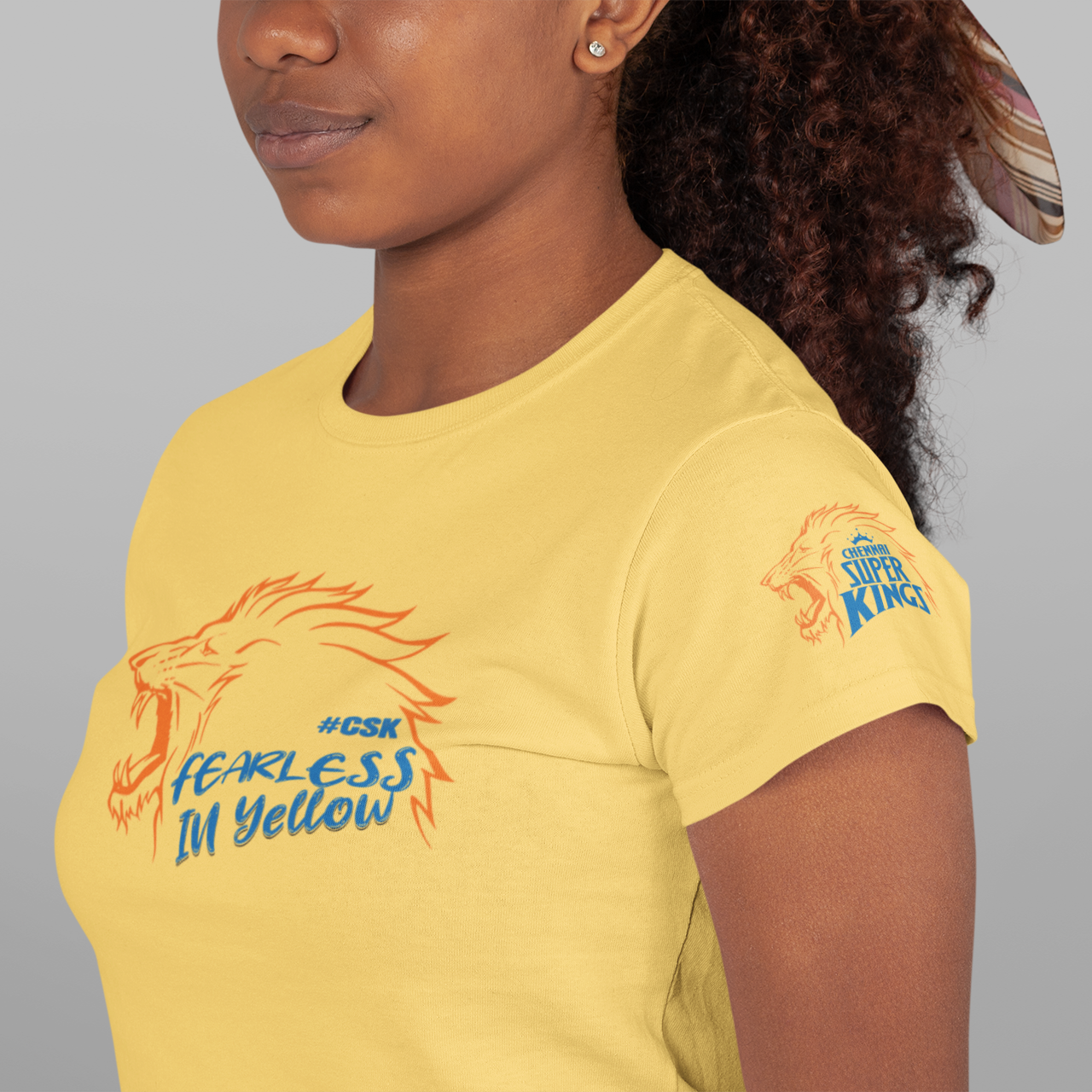 CSK - Fearless In Yellow - IPL - Round Neck Half Sleeve T-Shirt - Unisex
