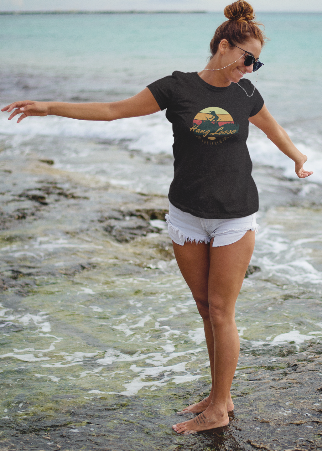 Hang Loose Surfcrew - Surfing - Round Neck Half Sleeve T-Shirt - Women